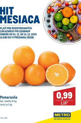 metro - Leták Metro - Hit mesiaca december platný od 01.12. do 14.12.