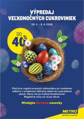 metro - Leták Metro - Výpredaj veľkonočných cukroviniek platný od 20.03.2026 do 05.04.2026