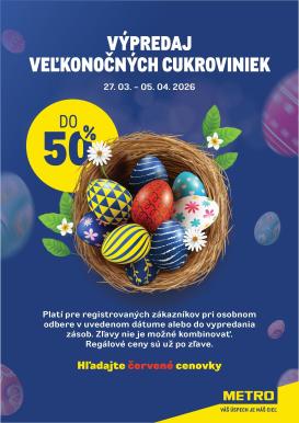 metro - Leták Metro - Výpredaj veľkonočných cukroviniek platný od 27.03.2026 do 05.04.2026