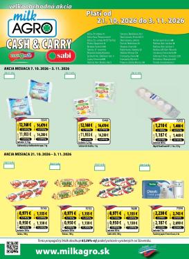 milk-agro - Nový Milk Agro - Cash & Carry leták od stredy, 21.10.2026 do utorka, 03.11.2026
