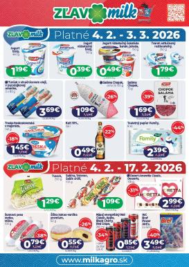 milk-agro - Leták Milk Agro - Zľavomilk platný od 04.02.2026 do 03.03.2026