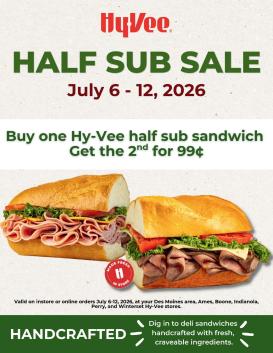 hyvee - HyVee Deli Sub Sandwich Sale - 07/06 - 07/12 2026