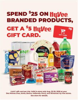 hyvee - HyVee Hy-Vee Gift Card Promotion - 08/23 - 08/30 2026