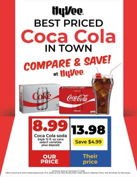 hyvee - HyVee Coca Cola 24pk Sale! - 12/08 - 12/14 2025