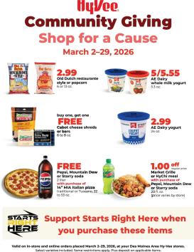hyvee - HyVee Community Giving - Shop for a Cause March 2026 - 03/02 - 03/29 2026