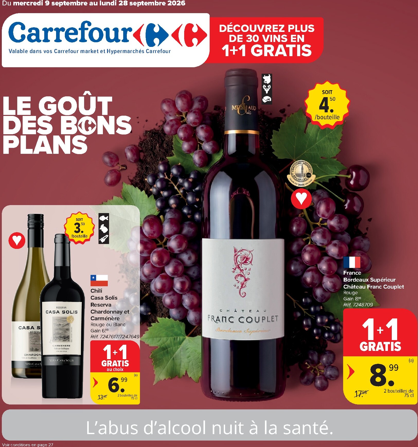 carrefour-market - Carrefour Market - Catalogue Foire aux vins folder voor volgende week van woensdag 09/09/2026 tot maandag 28/09/2026 - page: 1