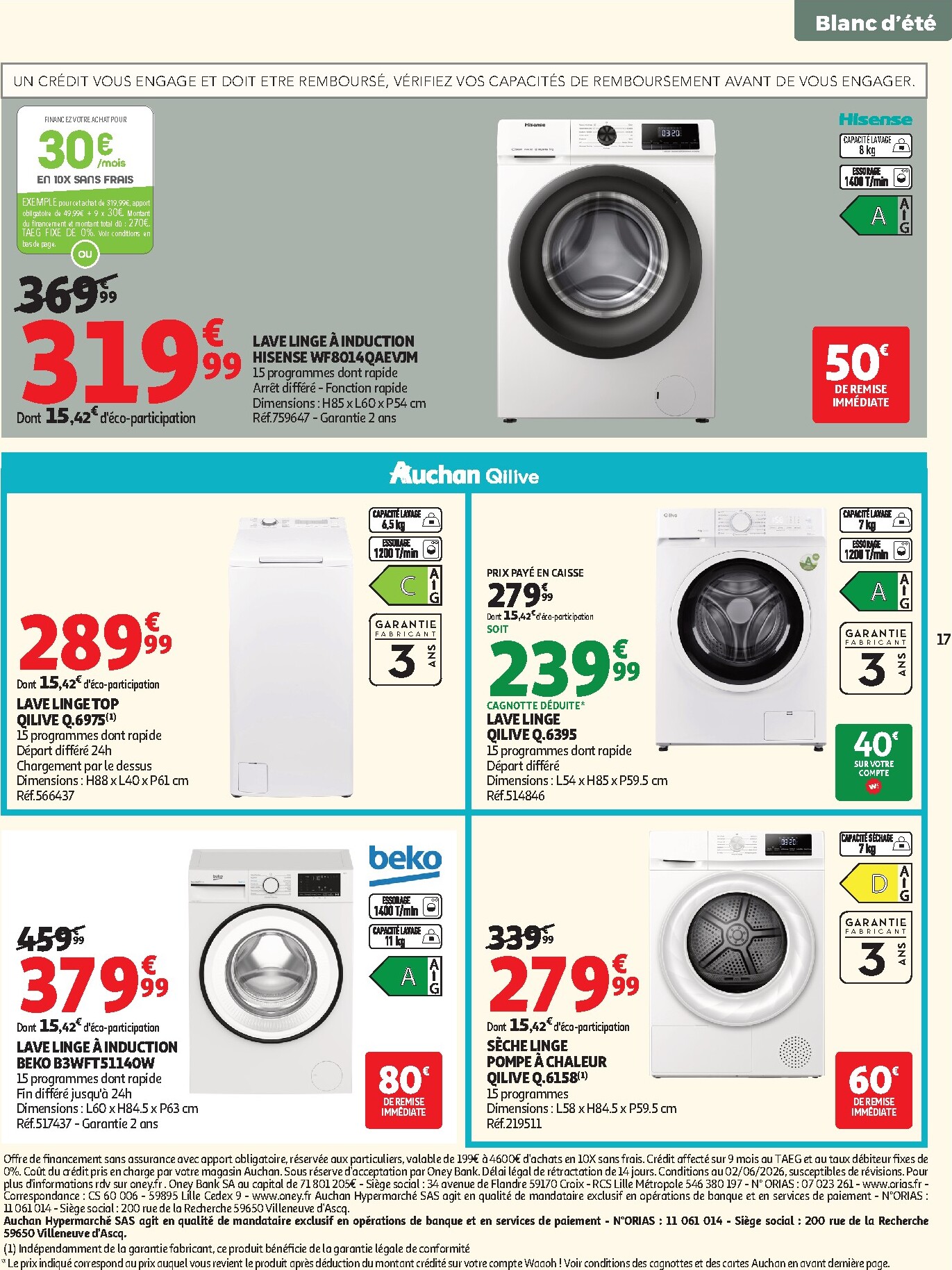 auchan - Auchan - Linge de maison & déco folder voor volgende week van dinsdag 02/06/2026 tot zondag 14/06/2026 - page: 17