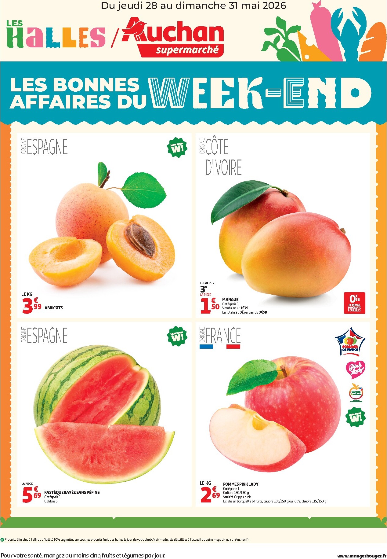 auchan - Huidige Auchan Supermarché - Les bons plans du week-end folder geldig van donderdag 28/05/2026 tot zondag 31/05/2026 - page: 1