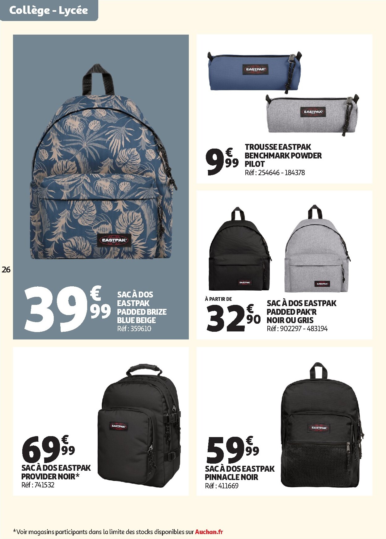 auchan - Auchan - Cartables, rentrée - Hypermarché folder voor volgende week van dinsdag 30/06/2026 tot zondag 30/08/2026 - page: 26