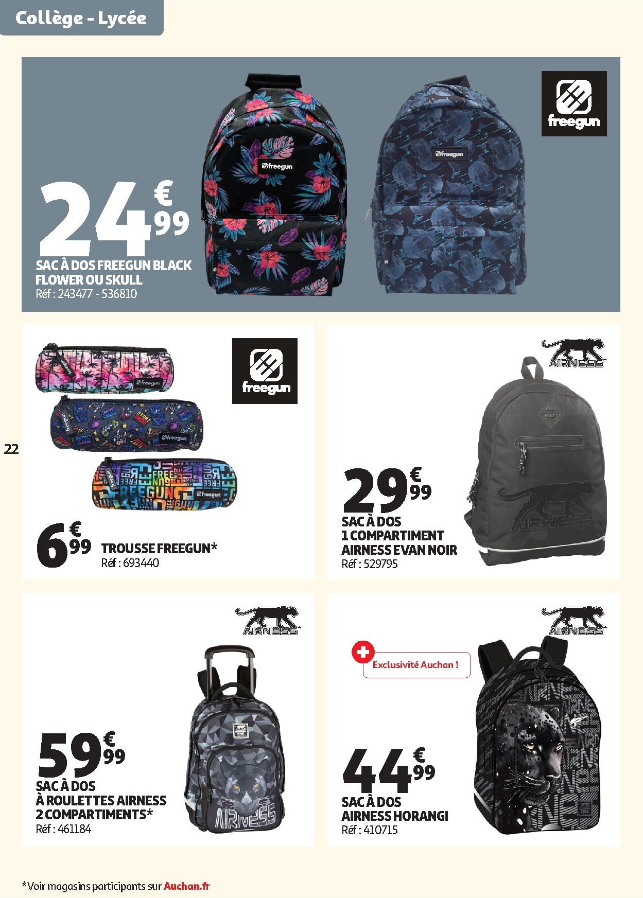 auchan - Auchan - Cartables, rentrée - Hypermarché folder voor volgende week van dinsdag 30/06/2026 tot zondag 30/08/2026 - page: 22