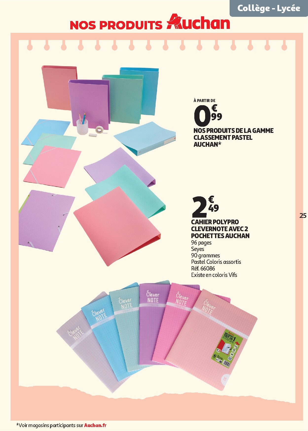 auchan - Auchan - Cartables, rentrée - Hypermarché folder voor volgende week van dinsdag 30/06/2026 tot zondag 30/08/2026 - page: 25