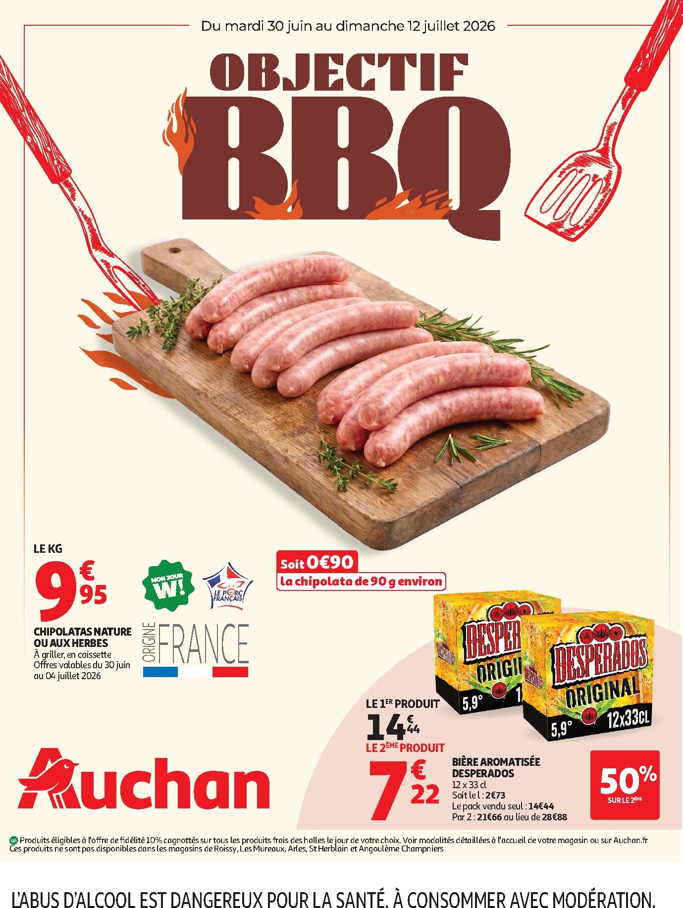 auchan - Auchan - Barbecue, promos hypers - Hypermarché folder voor volgende week van dinsdag 30/06/2026 tot zondag 12/07/2026 - page: 1