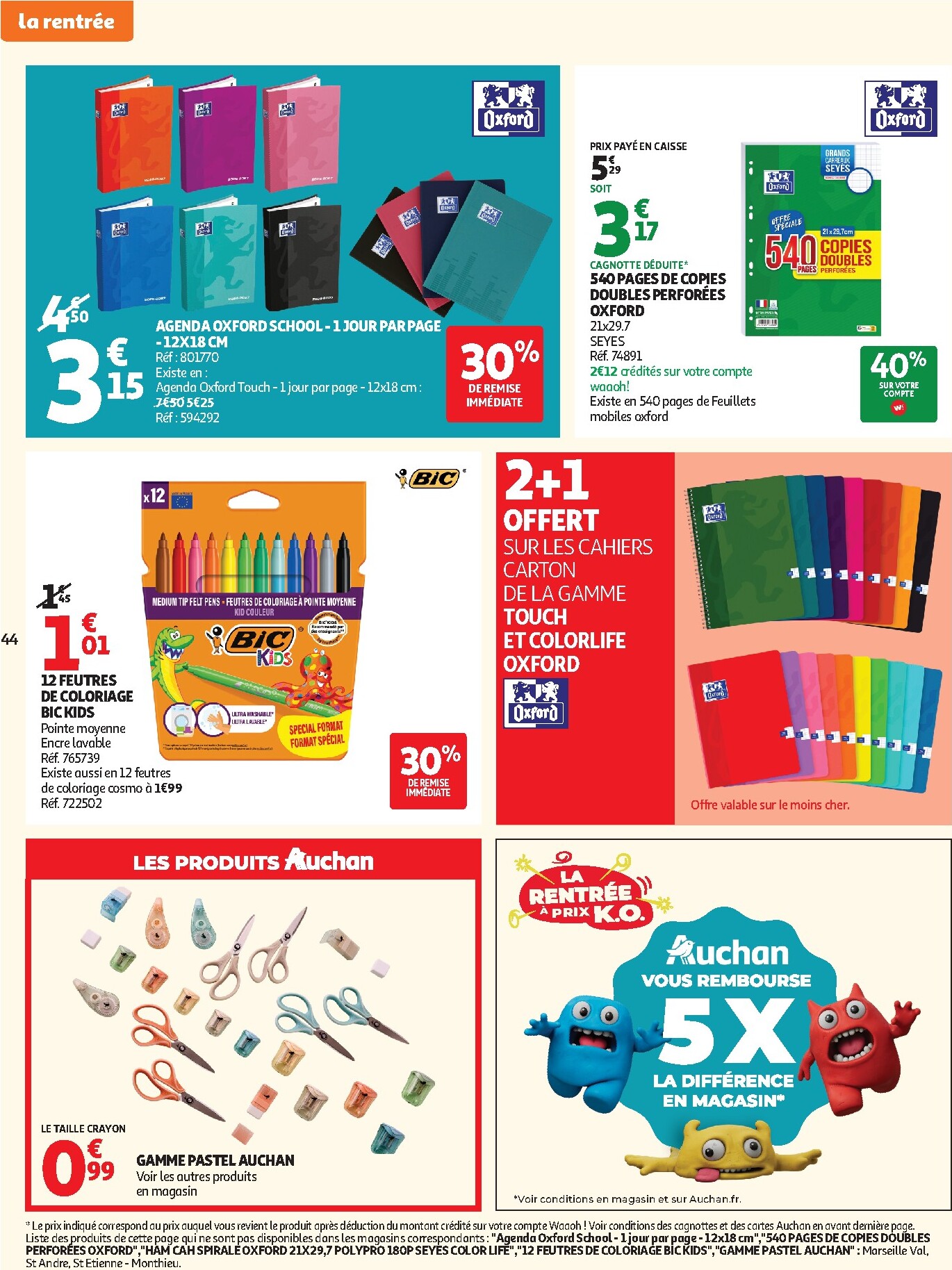 auchan - Auchan - Promos XXL, rentrée - Hypermarché folder voor volgende week van dinsdag 21/07/2026 tot zondag 02/08/2026 - page: 44