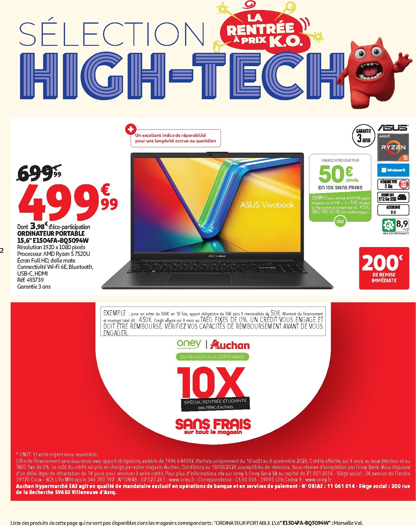 auchan - Auchan - Promos rentrée étudiants - Hypermarché folder voor volgende week van dinsdag 18/08/2026 tot zondag 06/09/2026 - page: 2
