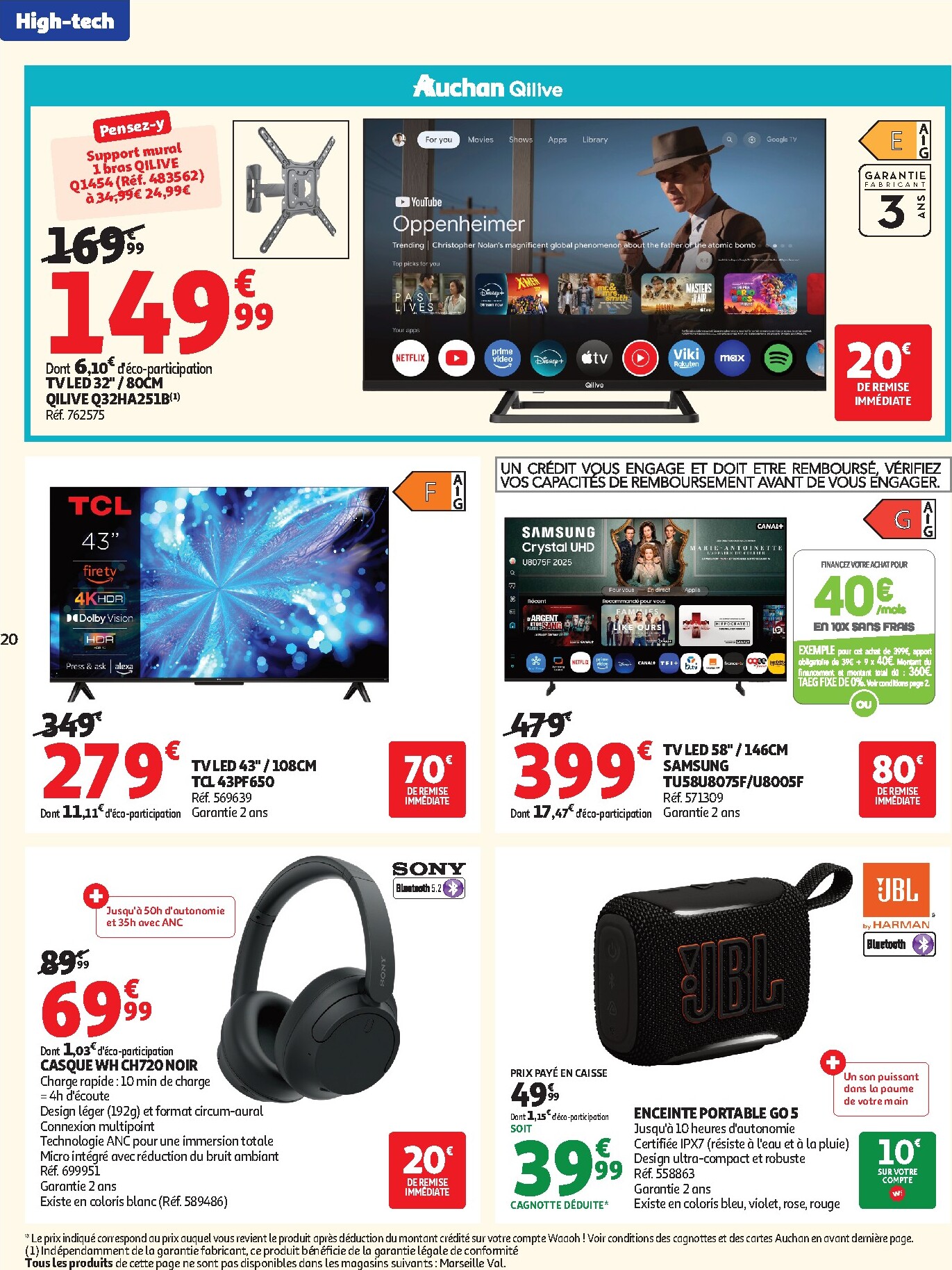 auchan - Auchan - Promos rentrée étudiants - Hypermarché folder voor volgende week van dinsdag 18/08/2026 tot zondag 06/09/2026 - page: 20