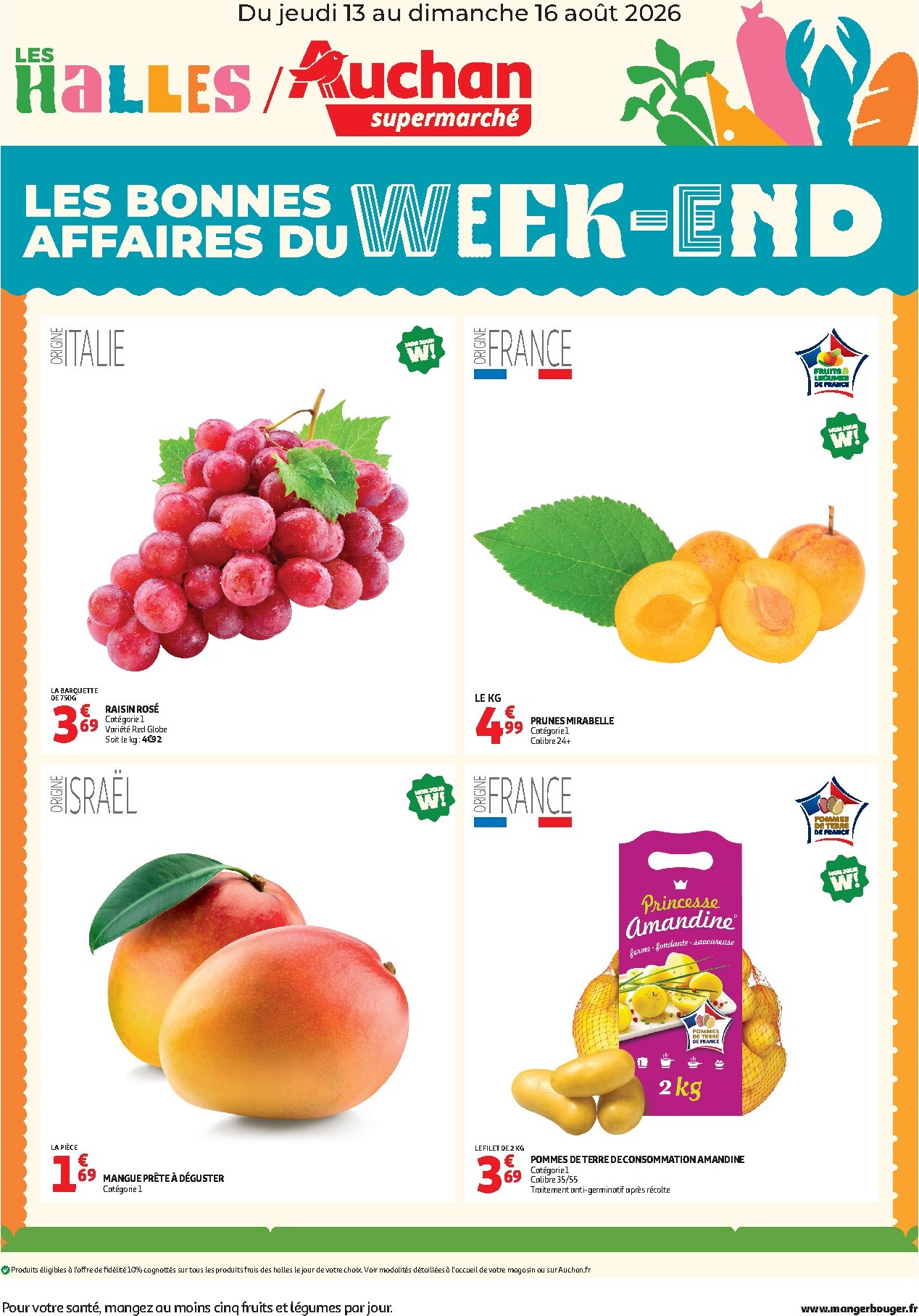 auchan - Huidige Auchan - Les bons plans du week end folder geldig van donderdag 13/08/2026 tot zondag 16/08/2026 - page: 1