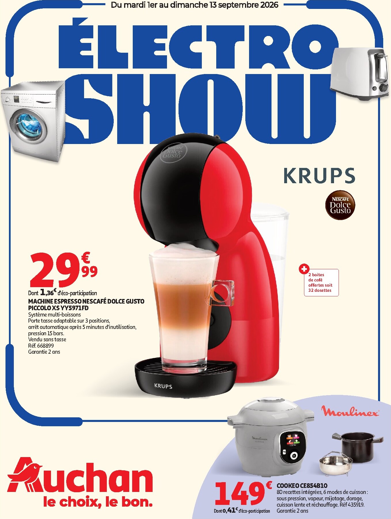 auchan - Auchan - Electroshow - Hypermarché folder voor volgende week van dinsdag 01/09/2026 tot zondag 13/09/2026