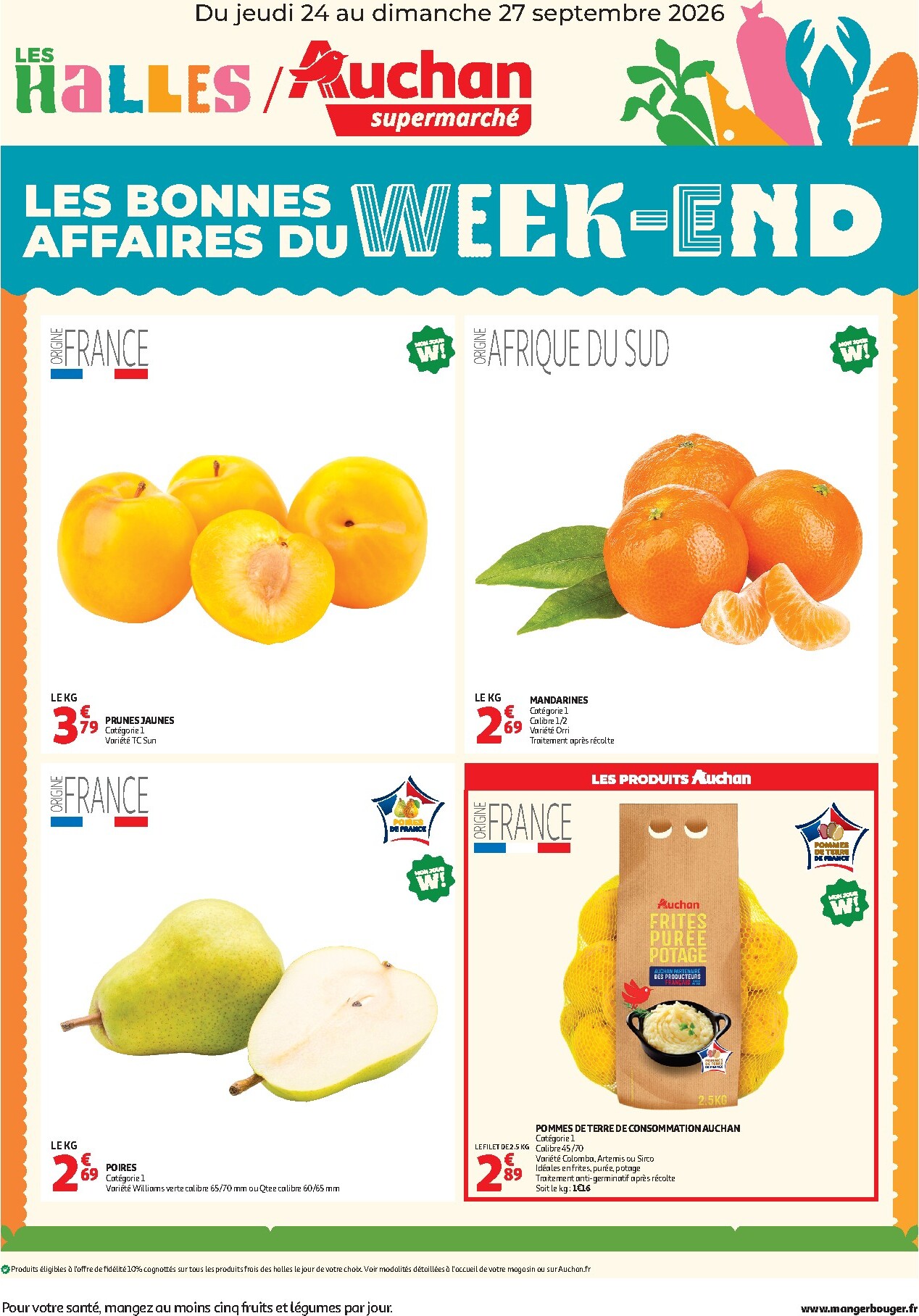 auchan - Huidige Auchan - Les bons plans du week end dans votre super - Supermarché folder geldig van donderdag 24/09/2026 tot zondag 27/09/2026
