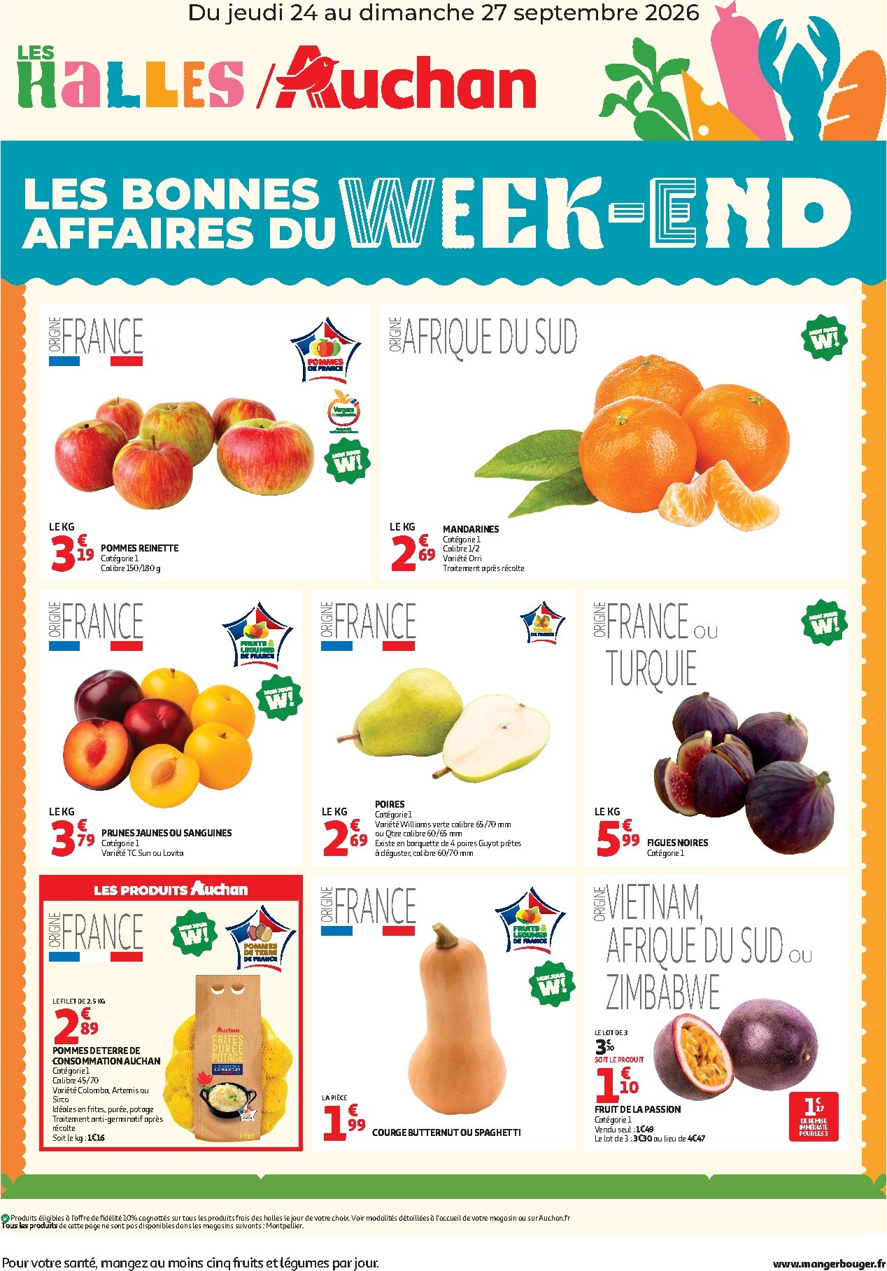 auchan - Huidige Auchan - Les bons plans du week end dans votre hyper folder geldig van donderdag 24/09/2026 tot zondag 27/09/2026