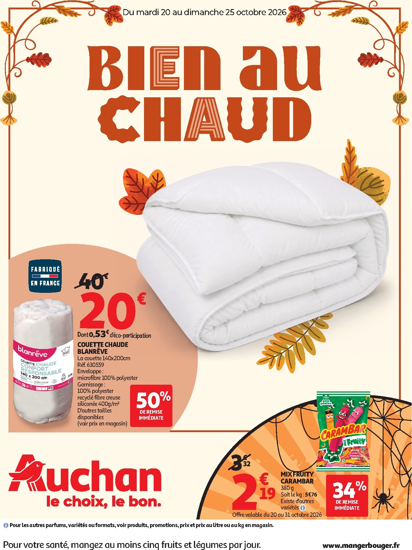 auchan - Auchan - Automne, Halloween hypers - Hypermarché folder voor volgende week van dinsdag 20/10/2026 tot zondag 25/10/2026