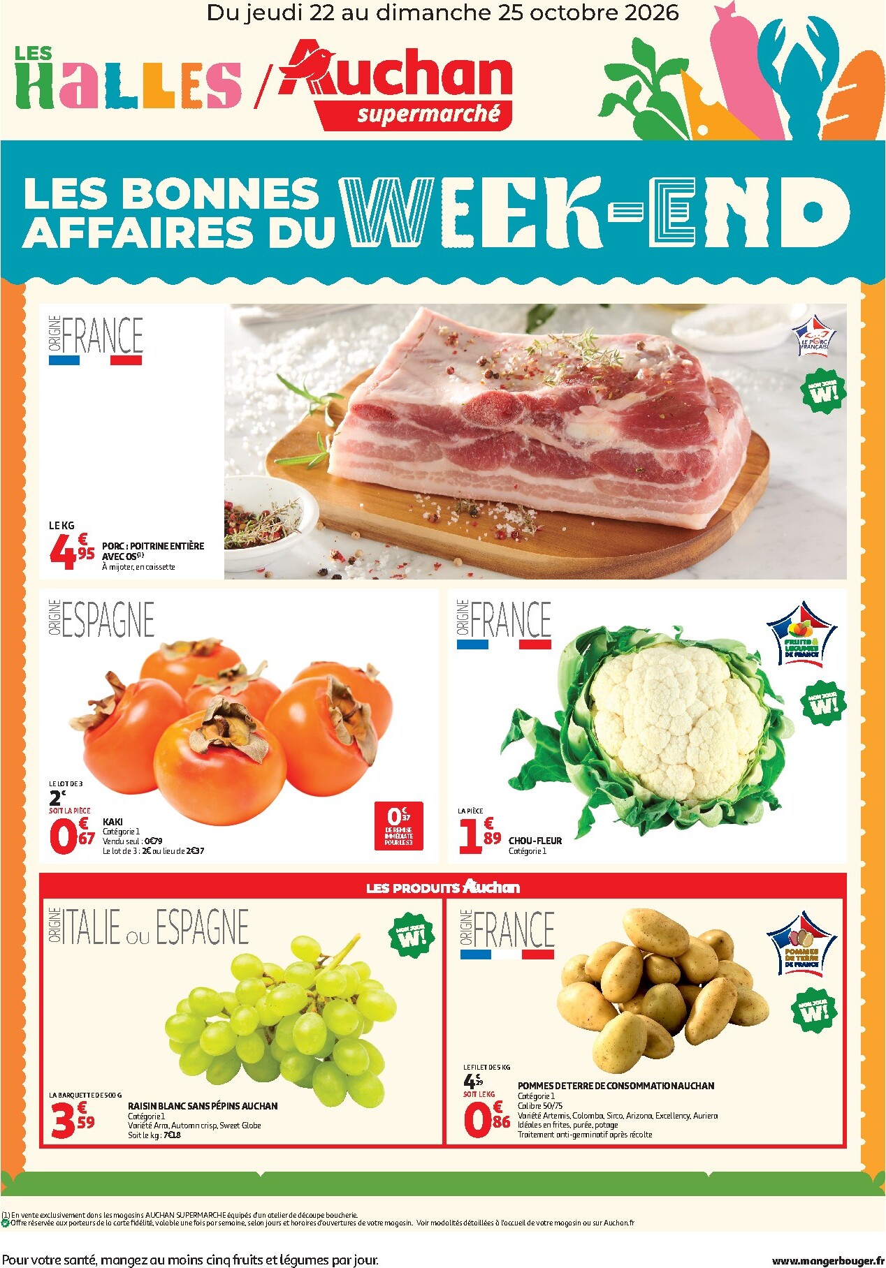 auchan - Huidige Auchan Supermarché - Les bons plans du week-end folder geldig van donderdag 22/10/2026 tot zondag 25/10/2026