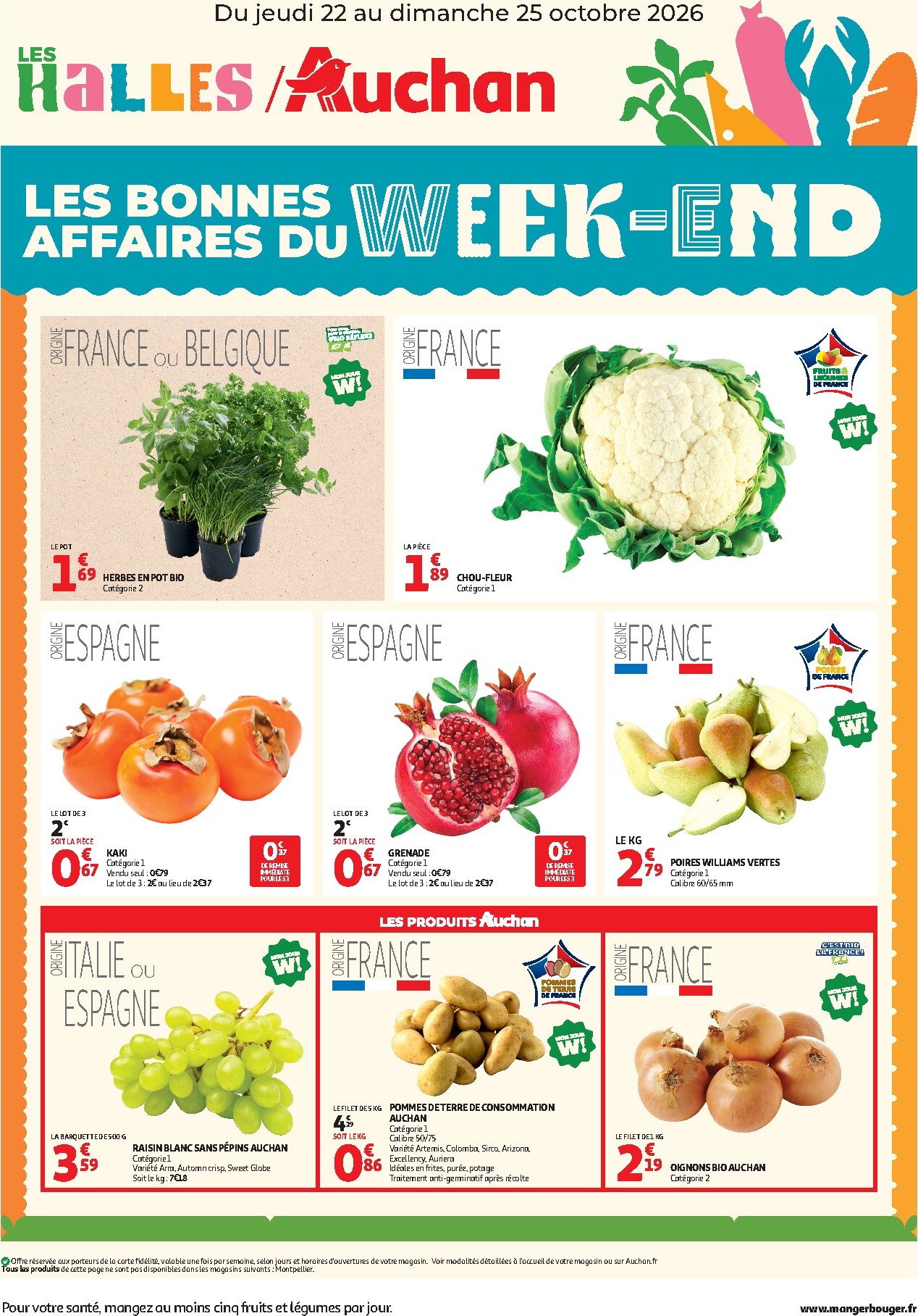 auchan - Huidige Auchan - Bons plans du week end folder geldig van donderdag 22/10/2026 tot zondag 25/10/2026 - page: 1