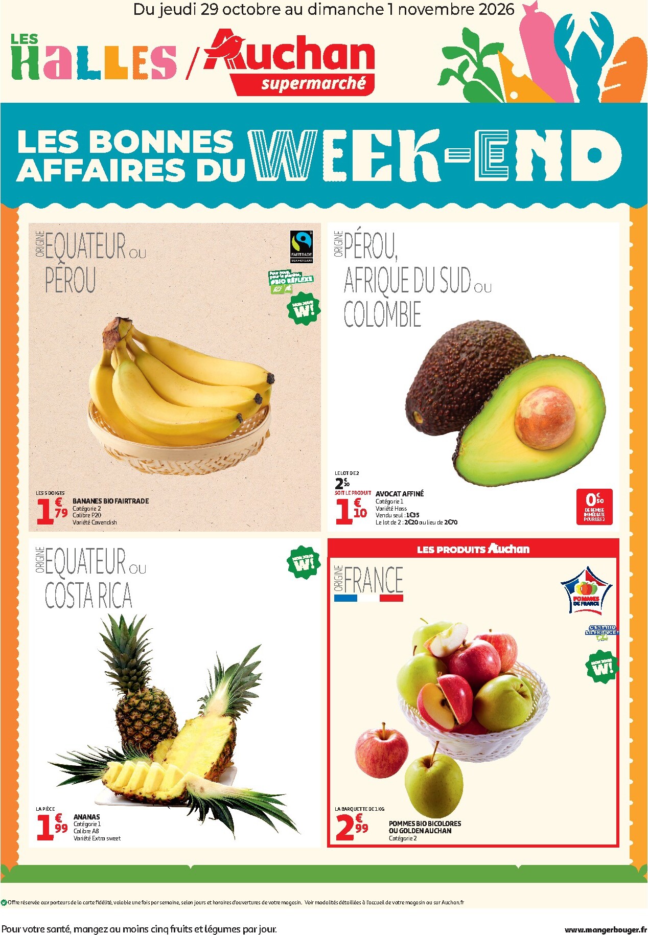 auchan - Huidige Auchan supermarché - Les bons plans du week-end folder geldig van donderdag 29/10/2026 tot zondag 01/11/2026
