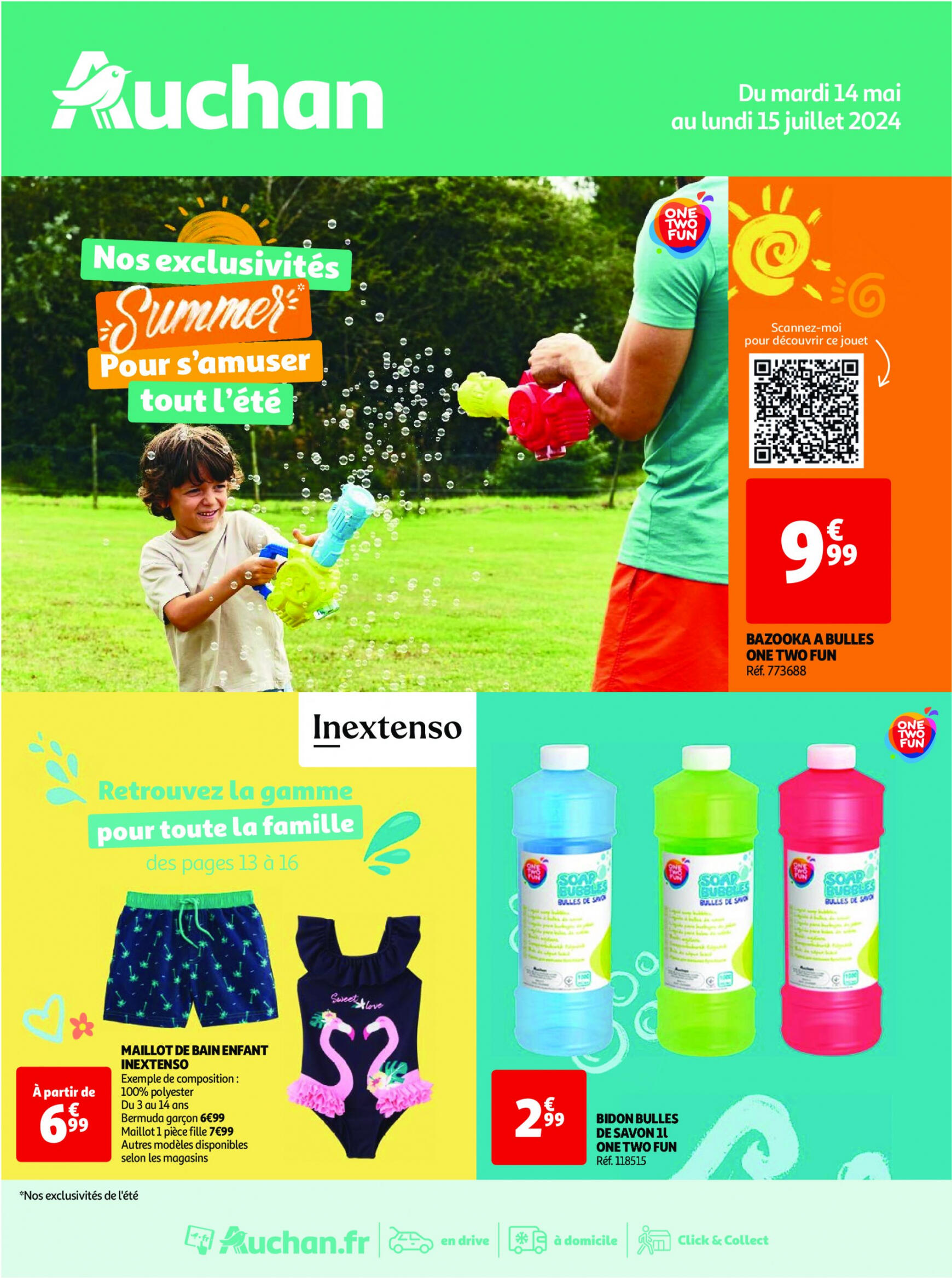 auchan - Auchan - Nos exclusivités Summer pour s'amuser tout l'été folder huidig 14.05. - 15.06. - page: 1