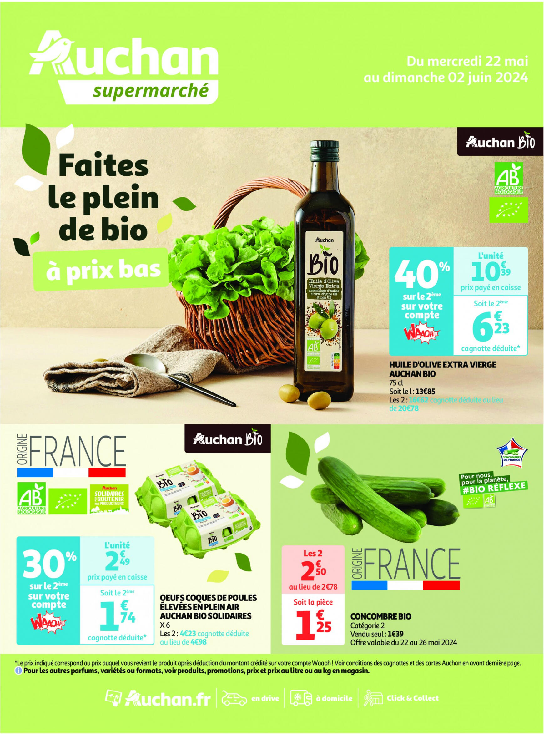 auchan - Auchan supermarché - Sélection de produits bio à prix bas folder huidig 22.05. - 02.06.