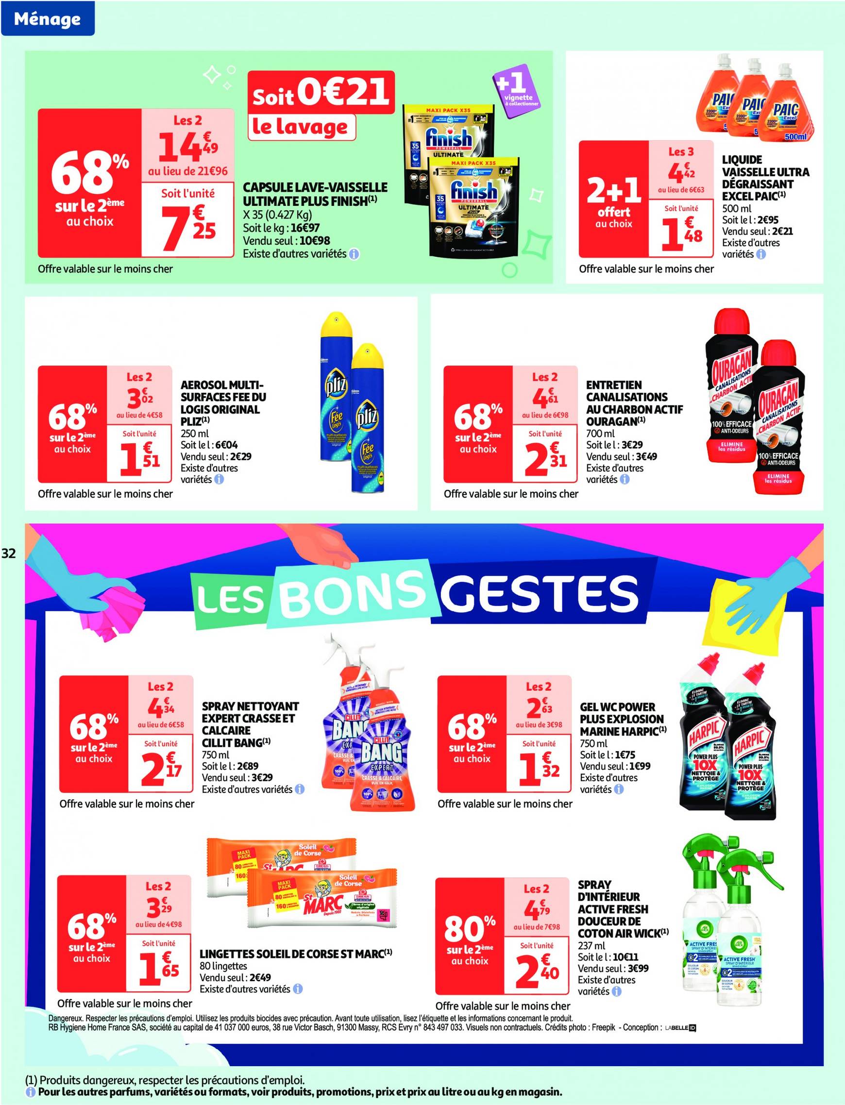 auchan - Auchan supermarché - Les 50 offres essentielles, ça continue ! folder huidig 10.09. - 15.09. - page: 32