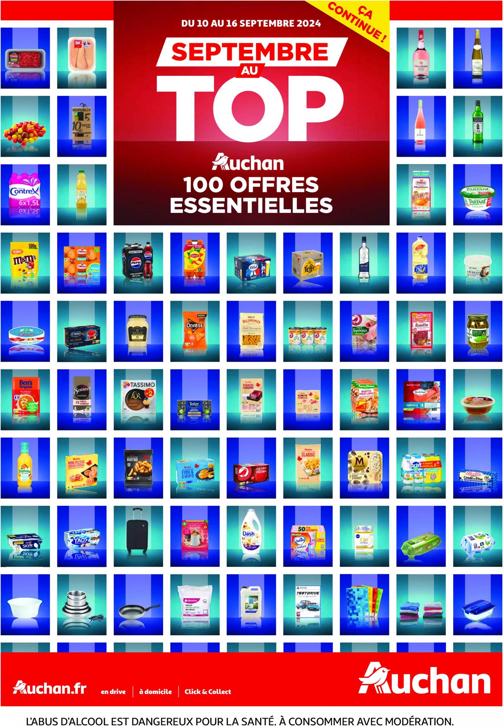 auchan - Auchan - Les 100 offres essentielles, ça continue ! folder huidig 10.09. - 16.09.