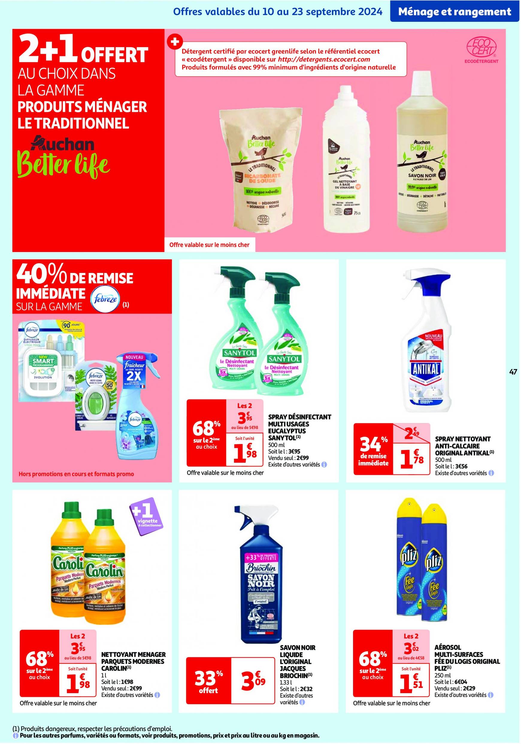 auchan - Auchan - Les 100 offres essentielles, ça continue ! folder huidig 10.09. - 16.09. - page: 47