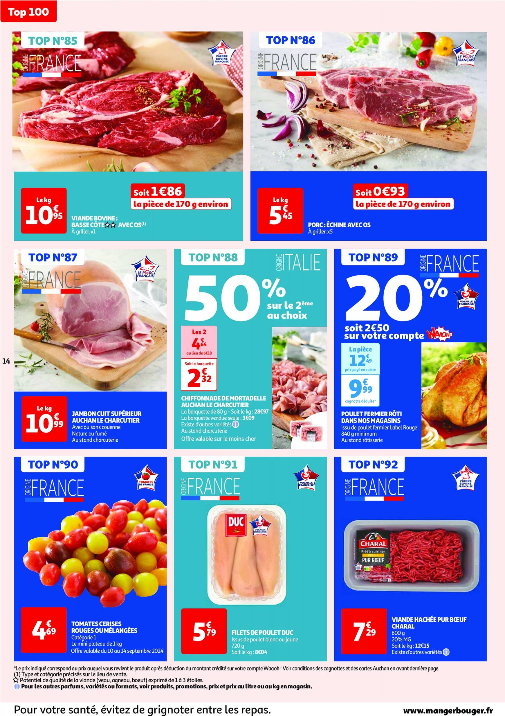 auchan - Auchan - Les 100 offres essentielles, ça continue ! folder huidig 10.09. - 16.09. - page: 14