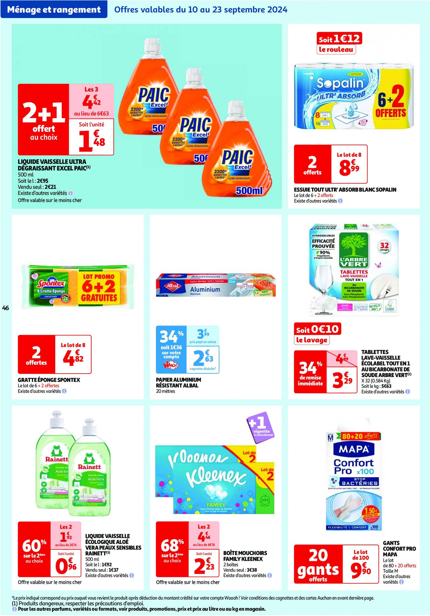 auchan - Auchan - Les 100 offres essentielles, ça continue ! folder huidig 10.09. - 16.09. - page: 46