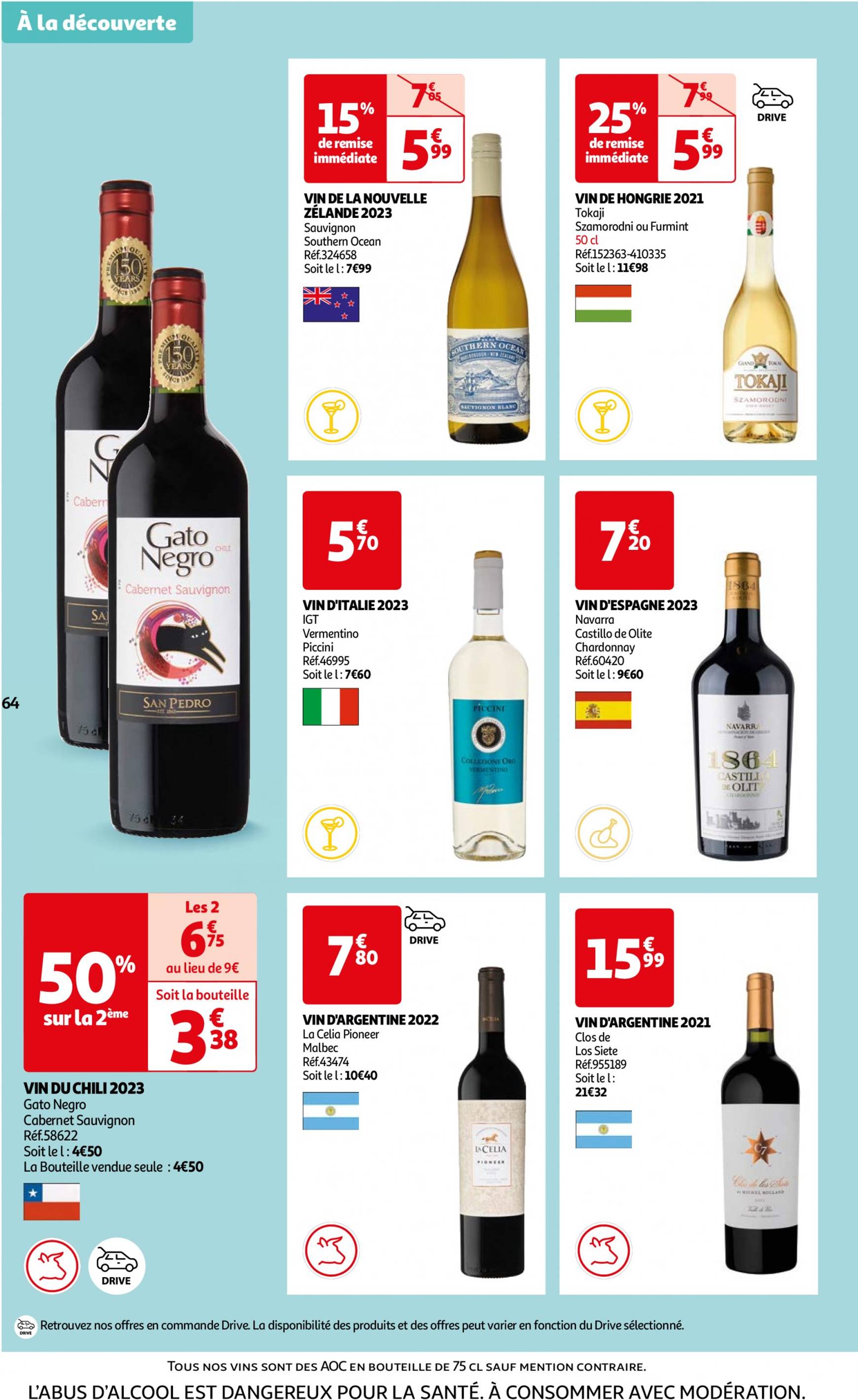 auchan - Auchan - Foire au vins : Un grand choix de cuvées folder huidig 24.09. - 07.10. - page: 64