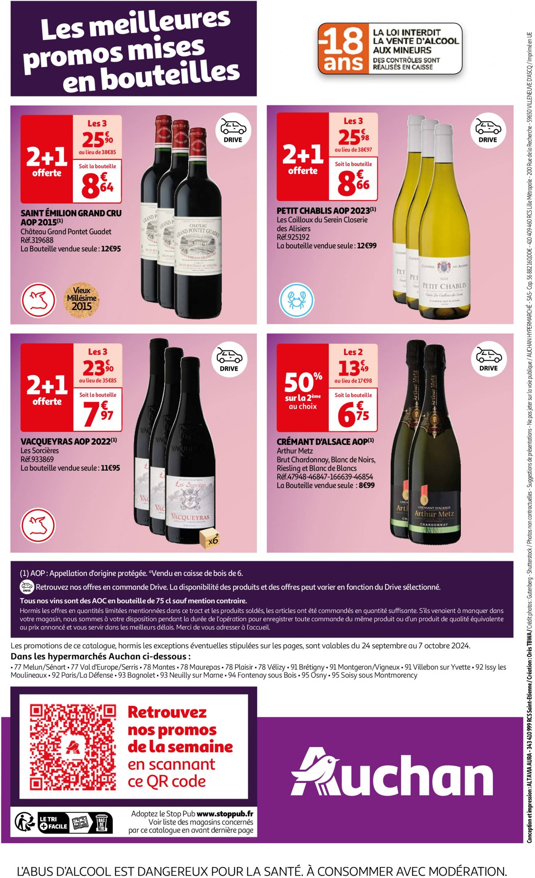 auchan - Auchan - Foire au vins : Un grand choix de cuvées folder huidig 24.09. - 07.10. - page: 72