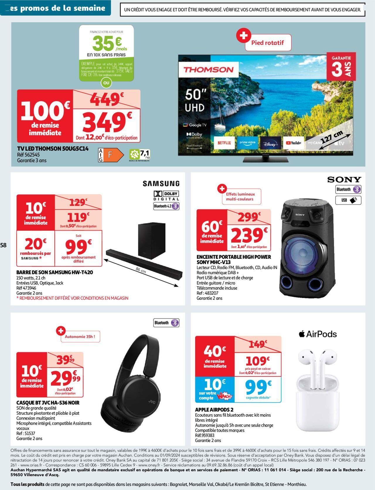 auchan - Auchan Retrouvez plus de 3000 offres en magasin 08/10/2024 t/m 14/10/2024 - page: 58