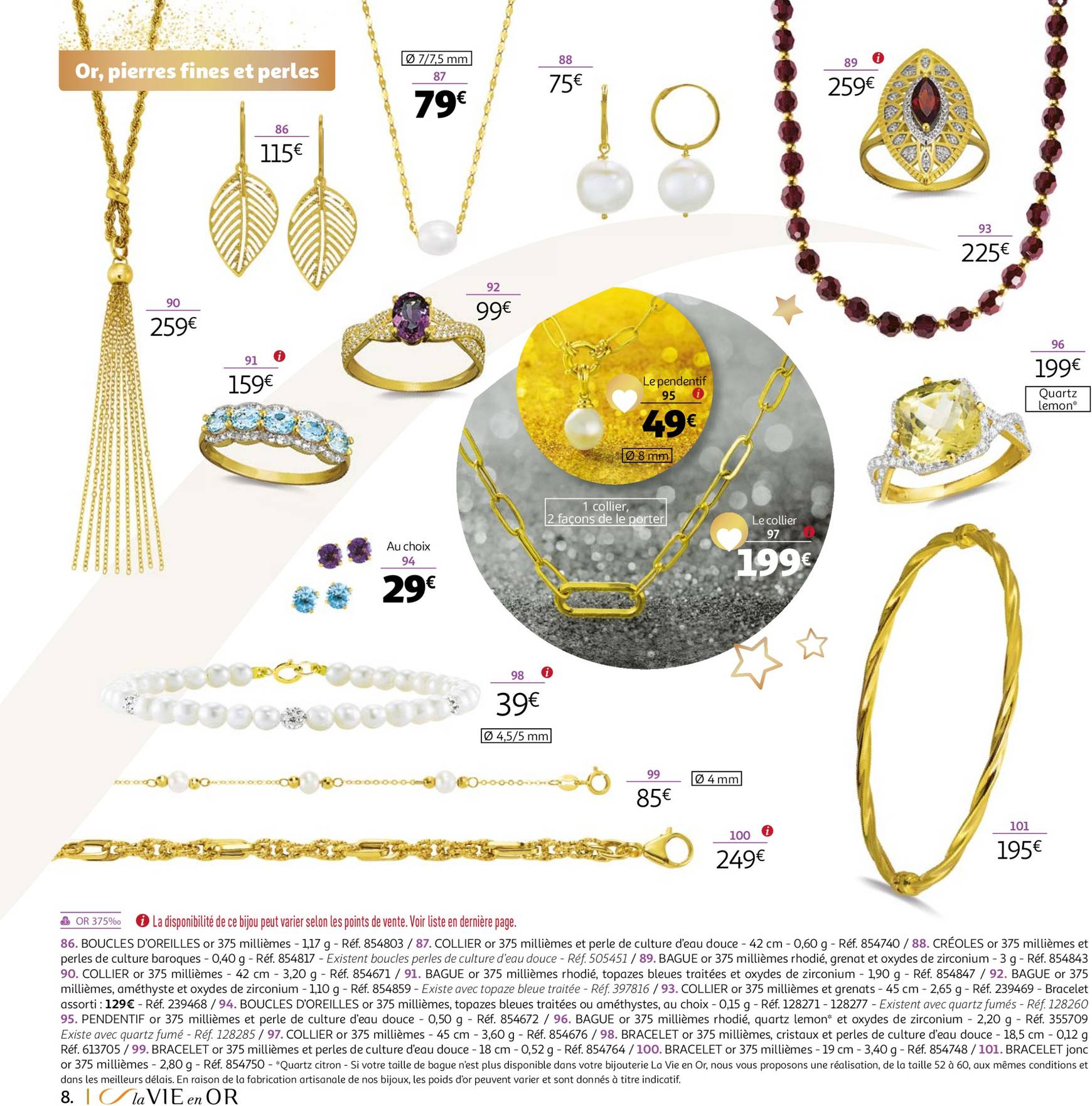 auchan - Auchan - La VIE en OR : collection cadeaux bijoux folder geldig vanaf 22.10. - 31.12. - page: 8