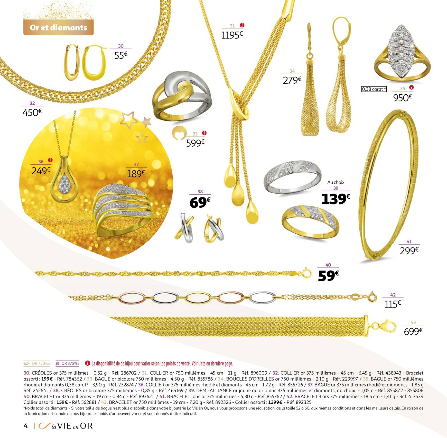 auchan - Auchan - La VIE en OR : collection cadeaux bijoux folder geldig vanaf 22.10. - 31.12. - page: 4