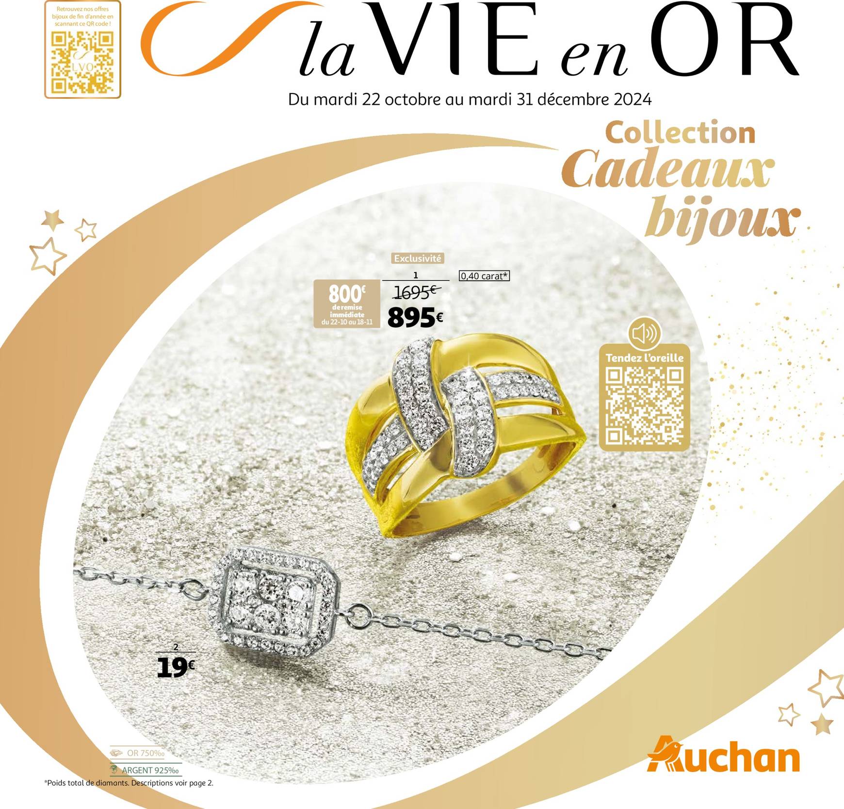 auchan - Auchan - La VIE en OR : collection cadeaux bijoux folder geldig vanaf 22.10. - 31.12. - page: 1