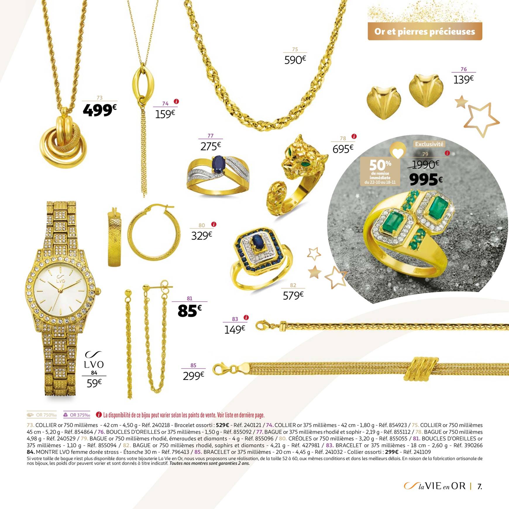 auchan - Auchan - La VIE en OR : collection cadeaux bijoux folder geldig vanaf 22.10. - 31.12. - page: 7