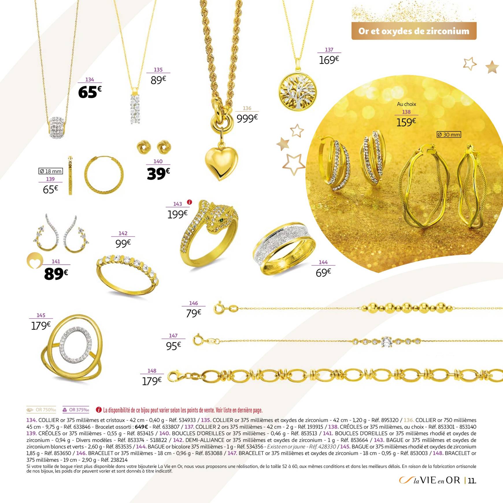 auchan - Auchan - La VIE en OR : collection cadeaux bijoux folder geldig vanaf 22.10. - 31.12. - page: 11