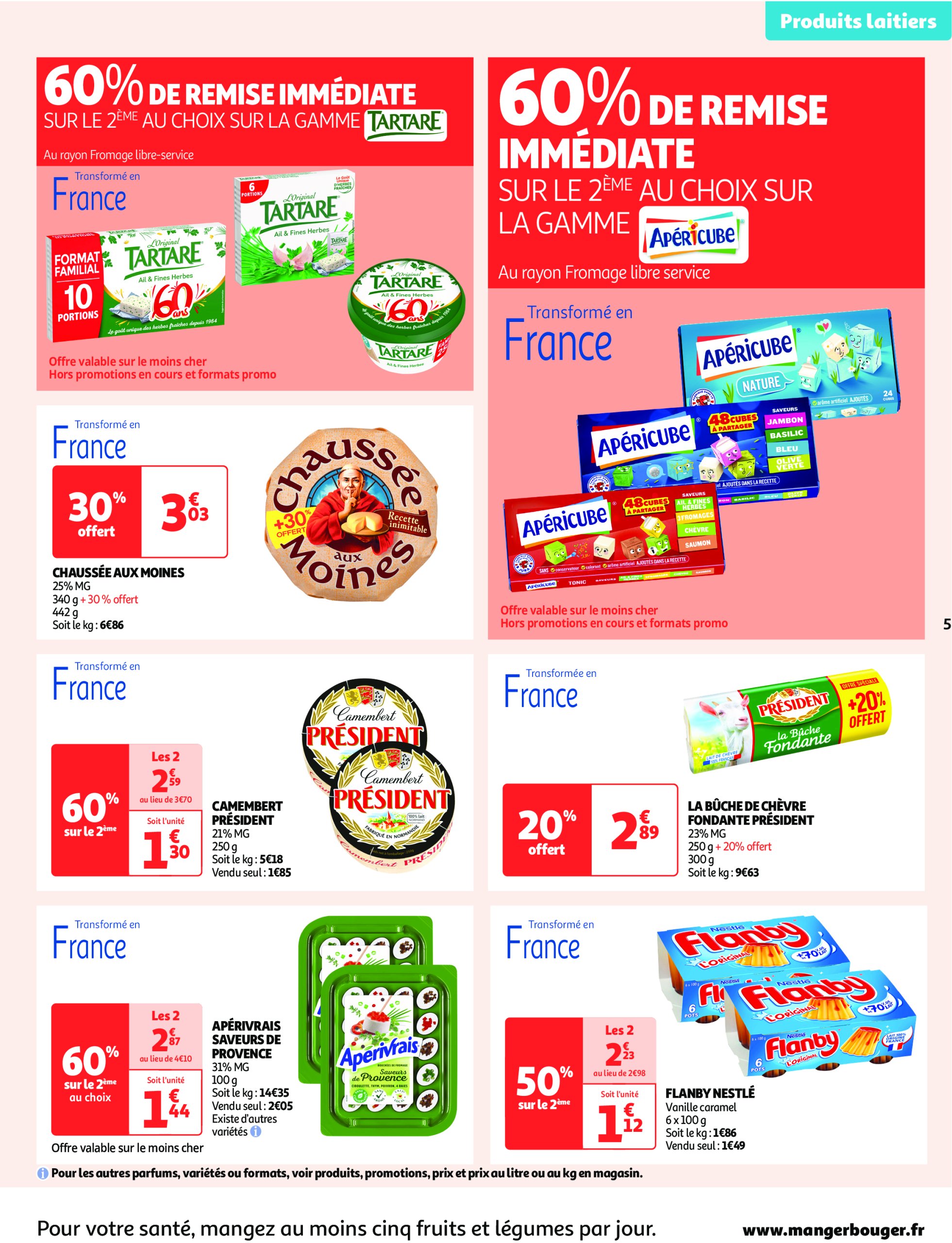 auchan - Auchan supermarché - Produits laitiers : Petits prix écrémés dans votre super folder geldig vanaf 11/02 - 22/02 - page: 5