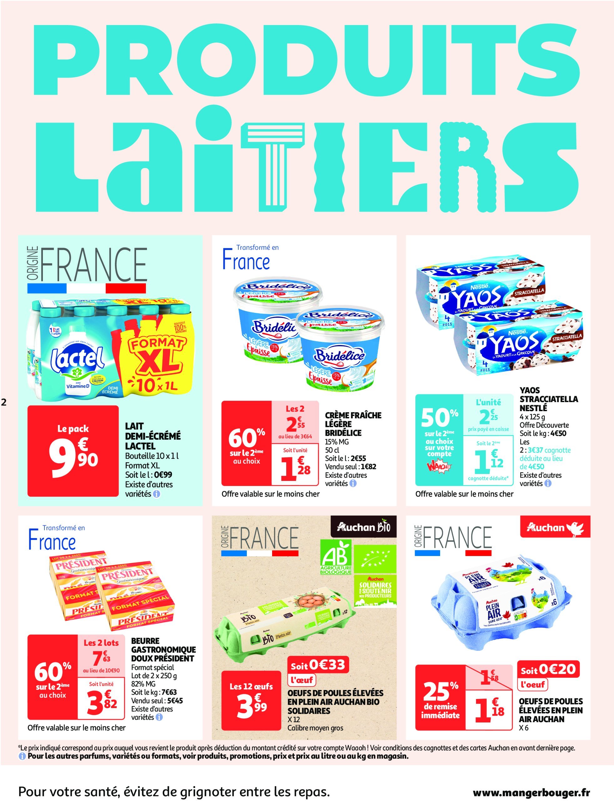 auchan - Auchan supermarché - Produits laitiers : Petits prix écrémés dans votre super folder geldig vanaf 11/02 - 22/02 - page: 2