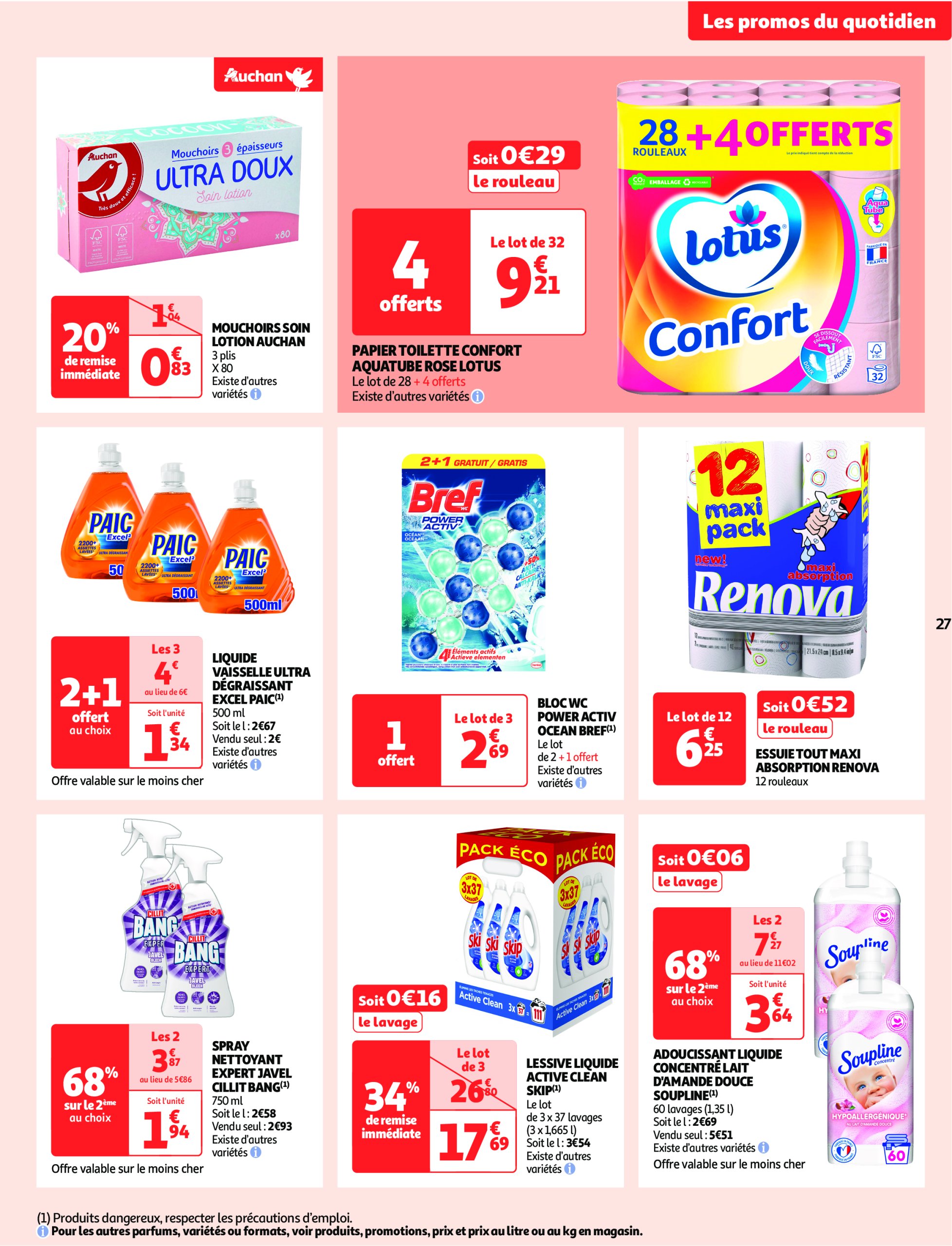 auchan - Auchan supermarché - Produits laitiers : Petits prix écrémés dans votre super folder geldig vanaf 11/02 - 22/02 - page: 27