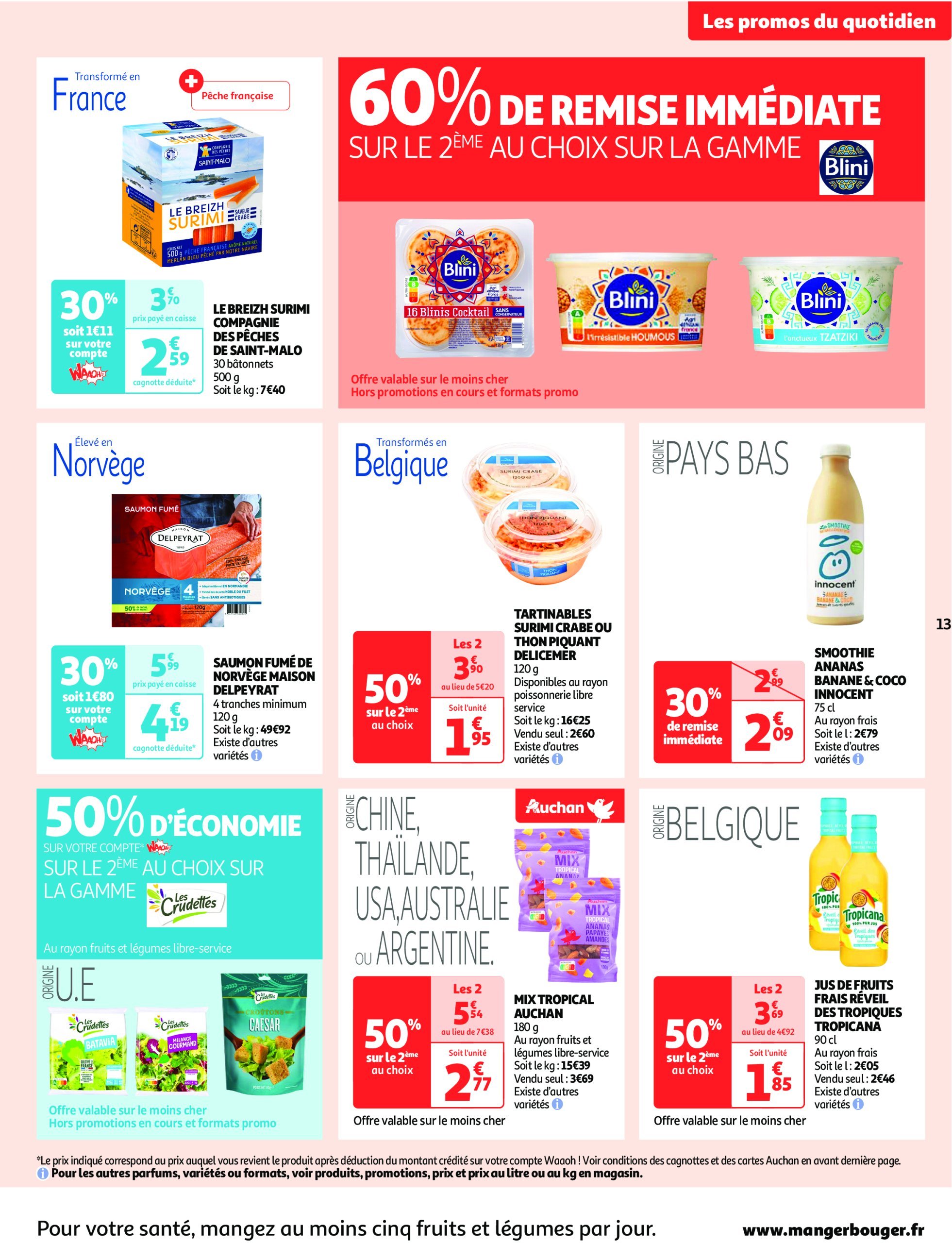 auchan - Auchan supermarché - Produits laitiers : Petits prix écrémés dans votre super folder geldig vanaf 11/02 - 22/02 - page: 13