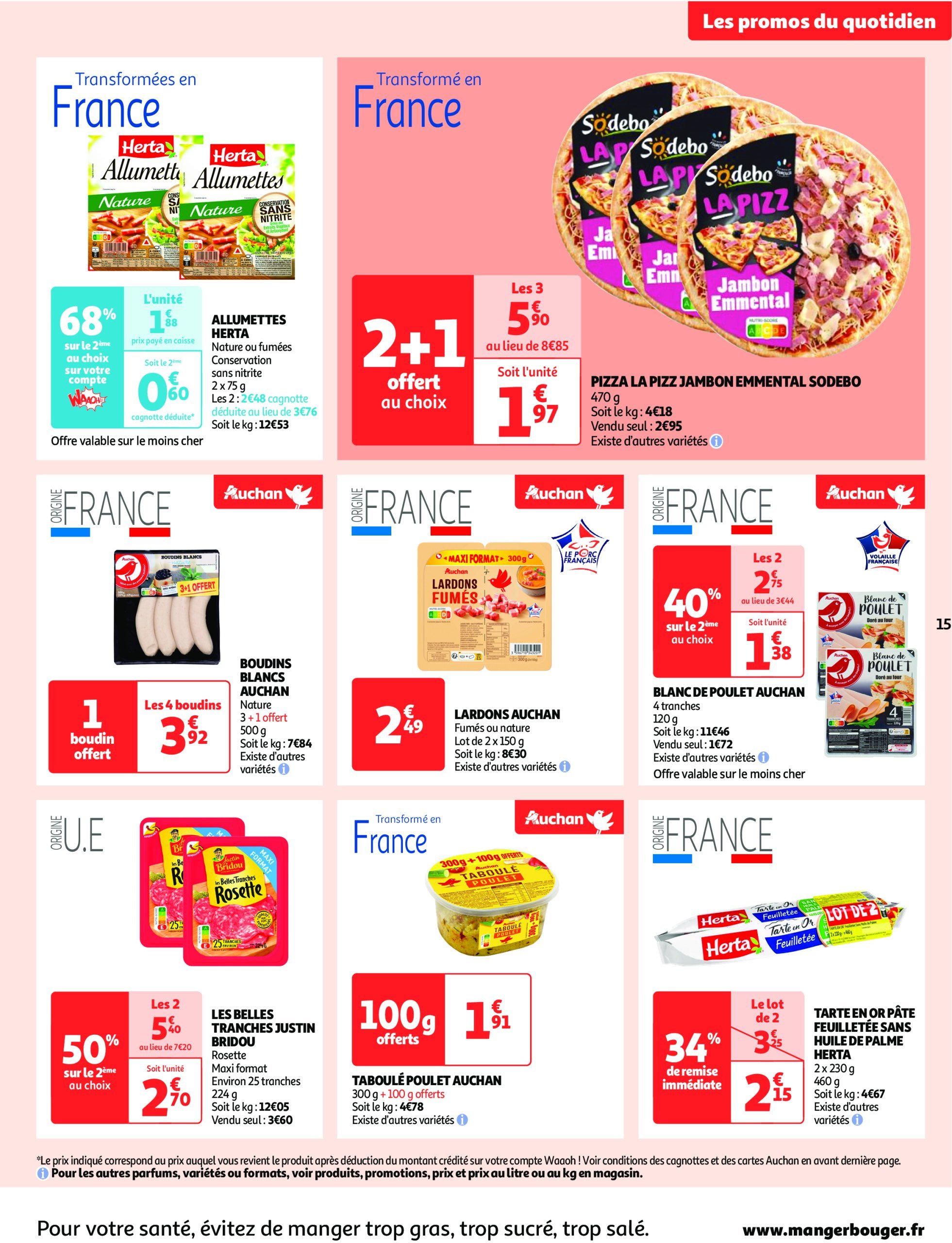 auchan - Auchan supermarché - Produits laitiers : Petits prix écrémés dans votre super folder geldig vanaf 11/02 - 22/02 - page: 15