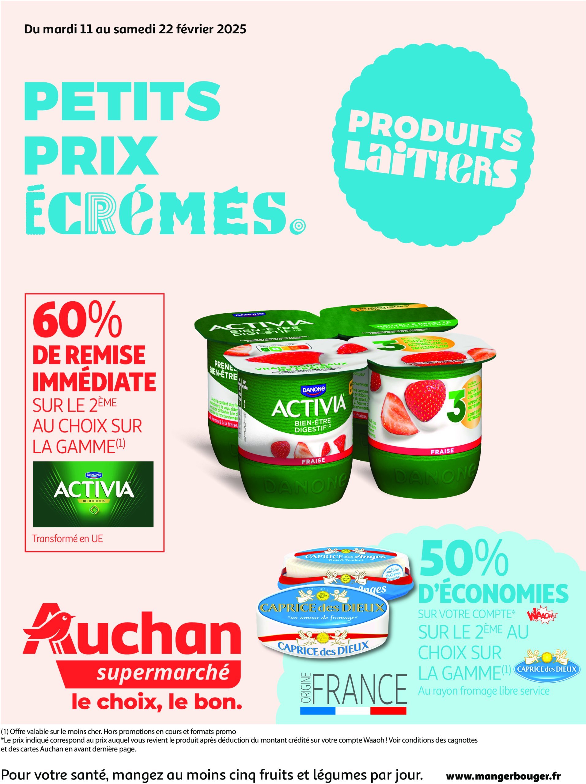 auchan - Auchan supermarché - Produits laitiers : Petits prix écrémés dans votre super folder geldig vanaf 11/02 - 22/02