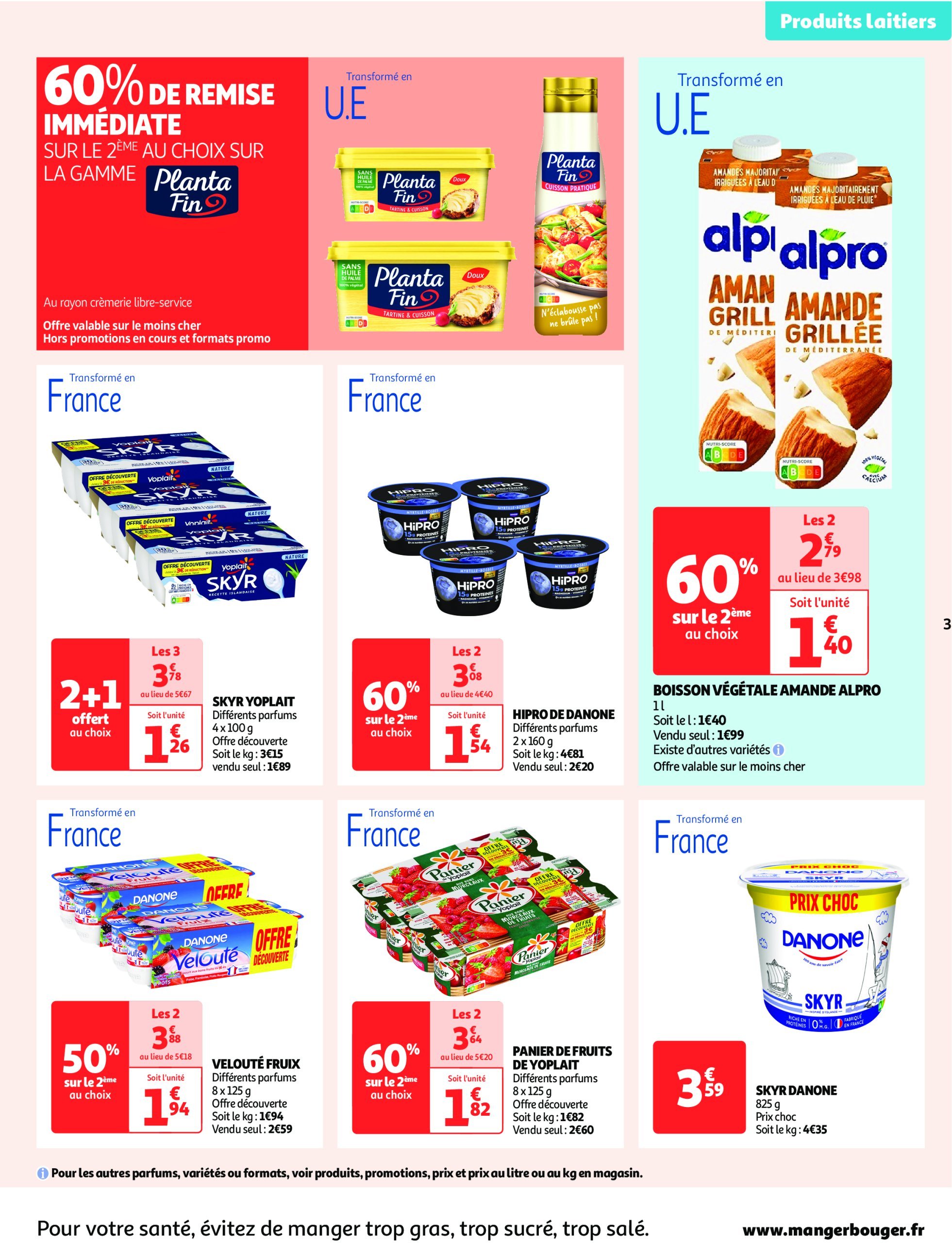 auchan - Auchan supermarché - Produits laitiers : Petits prix écrémés dans votre super folder geldig vanaf 11/02 - 22/02 - page: 3