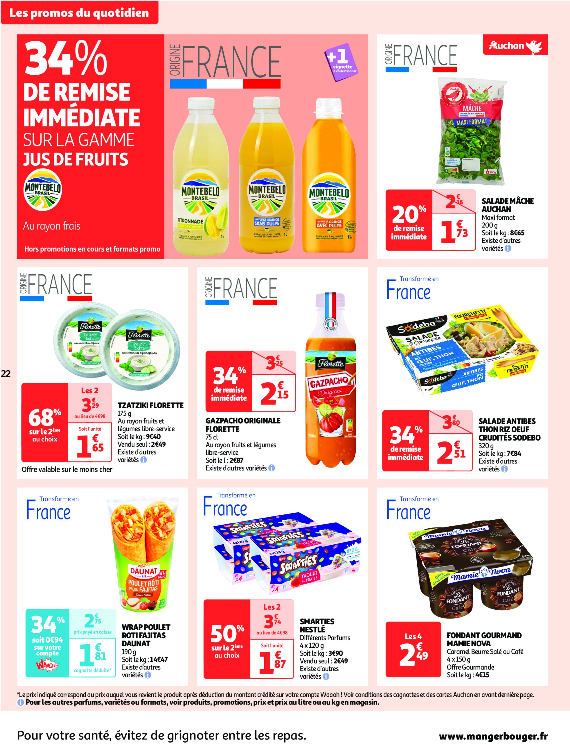 auchan - Auchan - Des prix qui ne poussent pas le bouchon folder geldig vanaf 03/06 - 15/06 - page: 22 auchan - Auchan - Des prix qui ne poussent pas le bouchon folder geldig vanaf 03/06 - 15/06 - page: 22